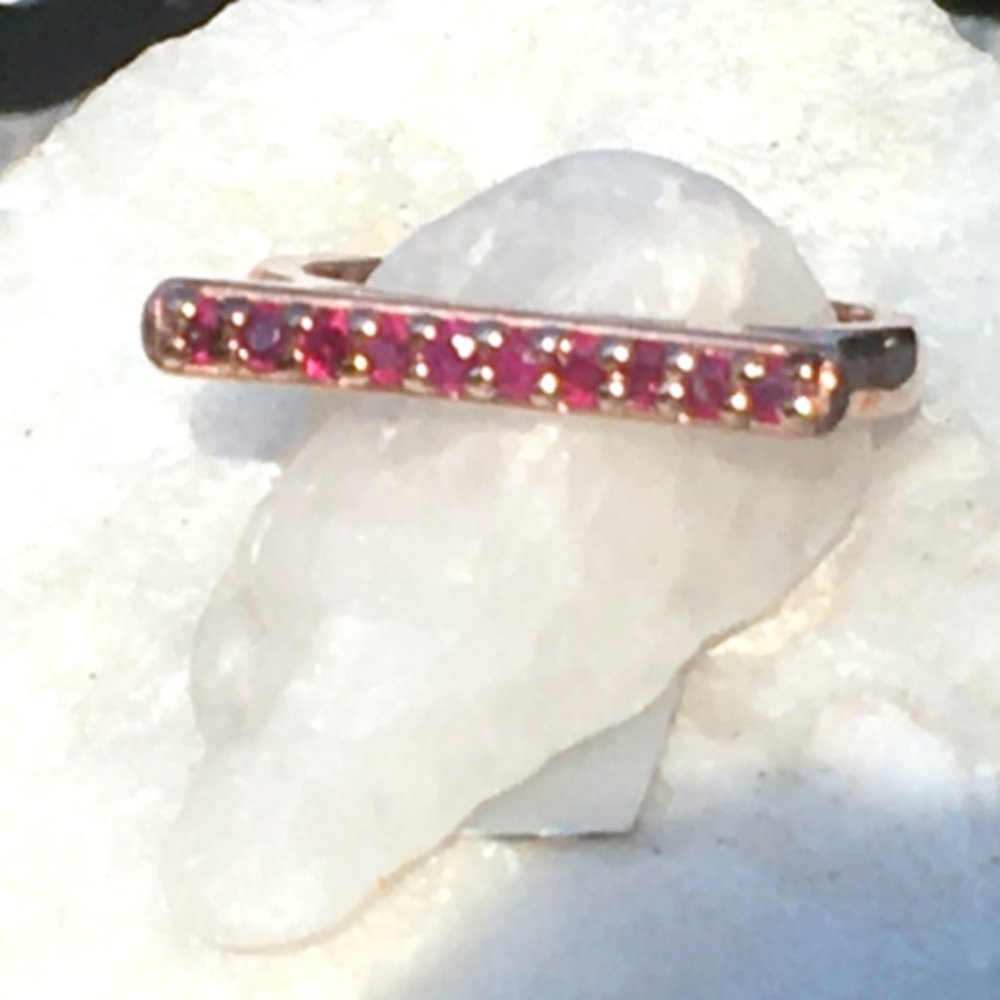 Natural Ruby Ring Rose Gold Vermeil Bridge Design Limited Edition Thailand Gems - Picture 15 of 15